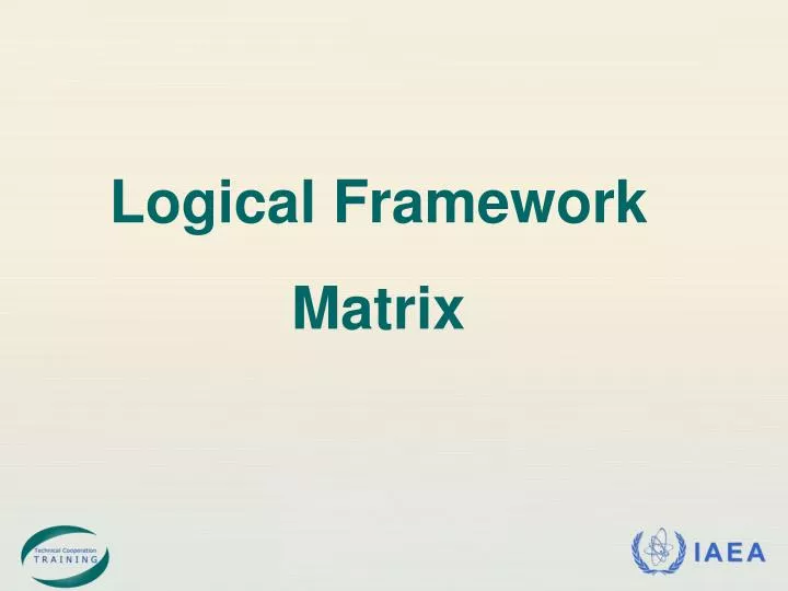 logical framework matrix