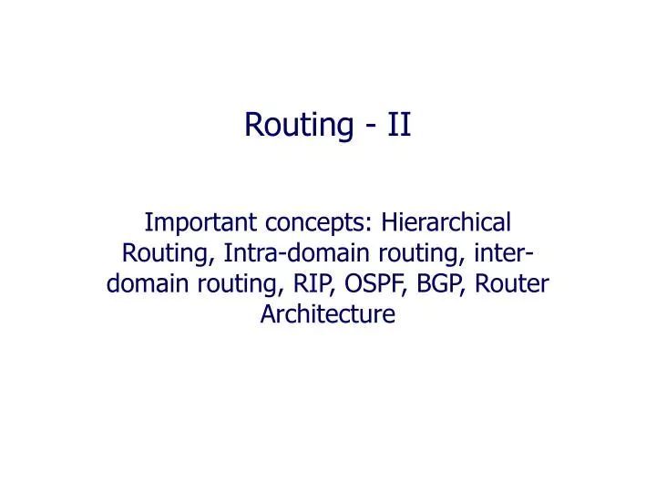 routing ii