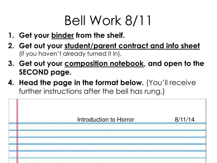 bell work 8 11