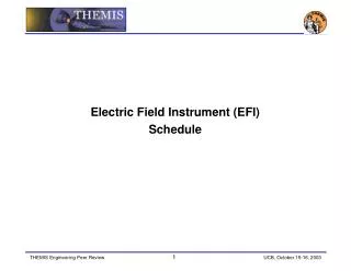 Electric Field Instrument (EFI) Schedule