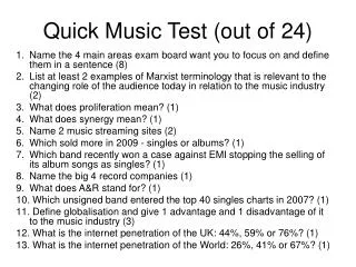 Quick Music Test (out of 24)