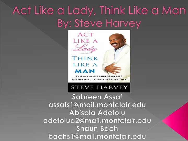 act like a lady think like a man by steve harvey