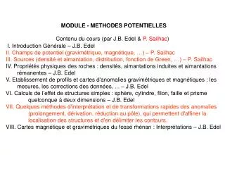 contenu du cours par j b edel p sailhac