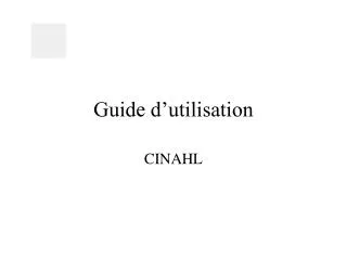 guide d utilisation