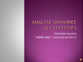 analyse univari e les effectifs