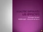 Analyse univariéE Les effectifs - slide 1