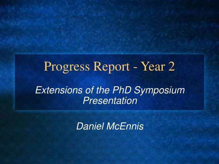 progress report year 2