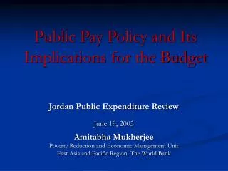 Public Pay Policy and Its Implications for the Budget