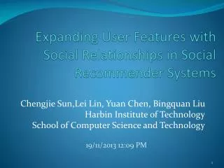 Expanding User Features with Social Relationships in Social Recommender Systems