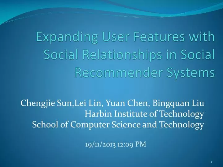 expanding user features with social relationships in social recommender systems