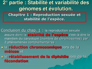 2 partie stabilit et variabilit des g nomes et volution