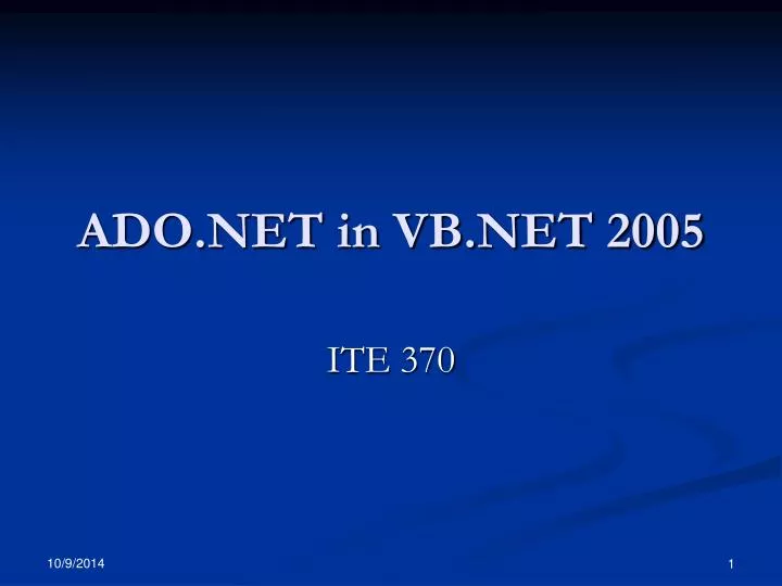 ado net in vb net 2005
