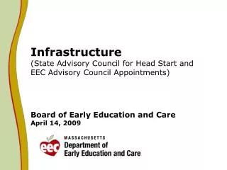State Advisory Council (SAC) on Early Childhood Education and Care
