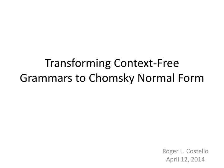 transforming context free grammars to chomsky normal form
