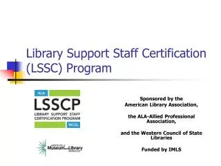 Library Support Staff Certification (LSSC) Program