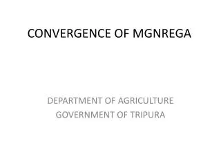 CONVERGENCE OF MGNREGA