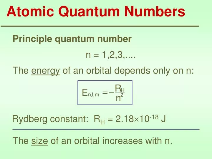atomic quantum numbers