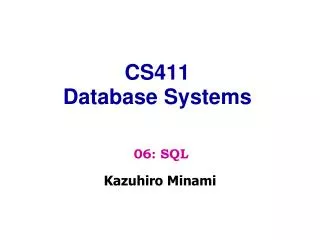 CS411 Database Systems