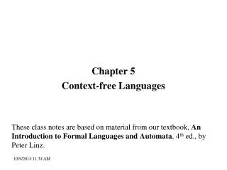 Chapter 5 Context-free Languages