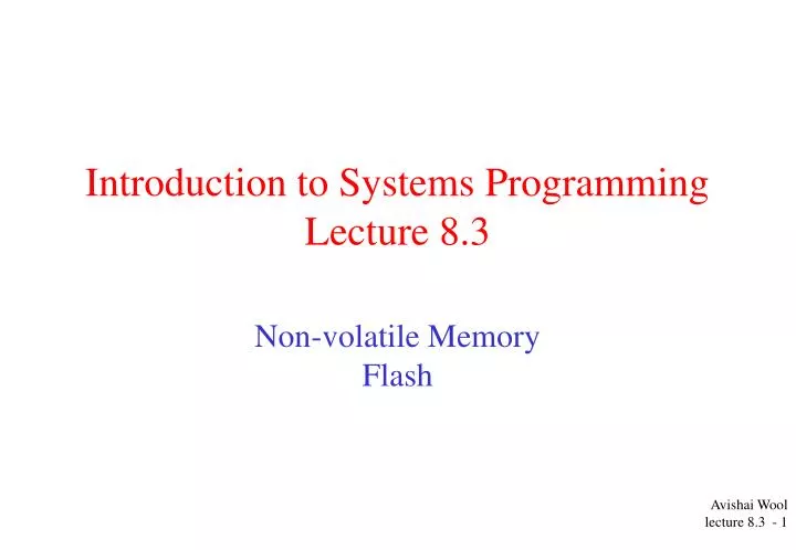 introduction to systems programming lecture 8 3