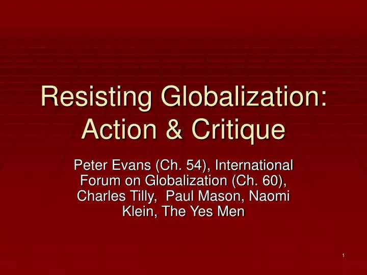 resisting globalization action critique