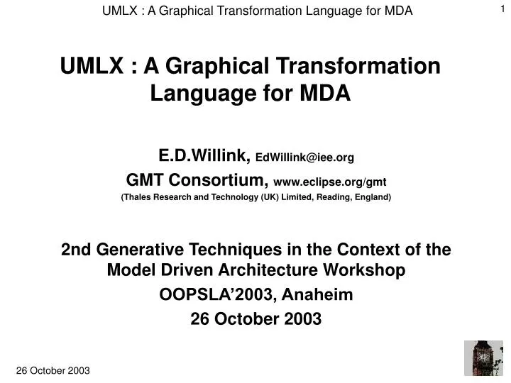umlx a graphical transformation language for mda