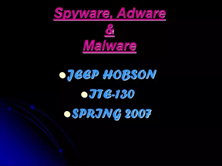 spyware adware malware