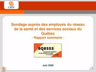 sondage aupr s des employ s du r seau de la sant et des services sociaux du qu bec rapport sommaire