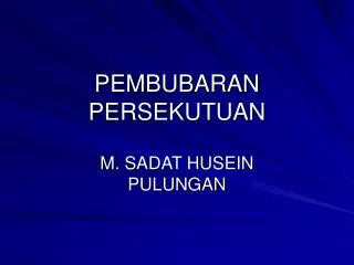 pembubaran persekutuan