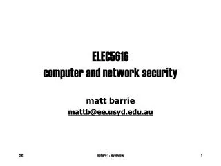 ELEC5616 computer and network security