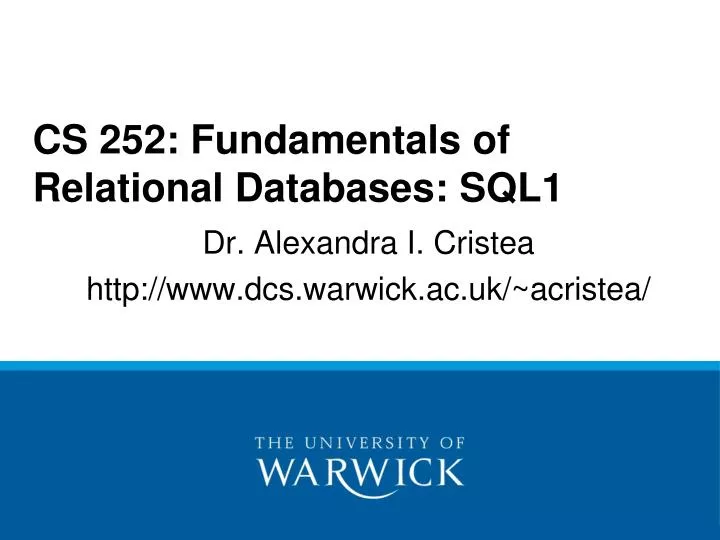 cs 252 fundamentals of relational databases sql1
