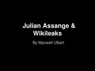 Julian Assange &amp; Wikileaks