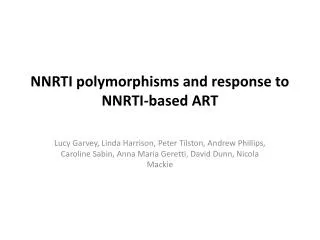 NNRTI polymorphisms and response to NNRTI-based ART