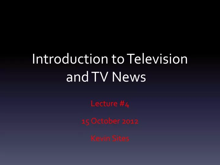 introduction to television and tv news