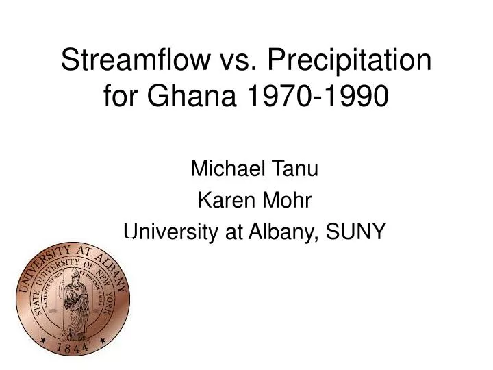 streamflow vs precipitation for ghana 1970 1990