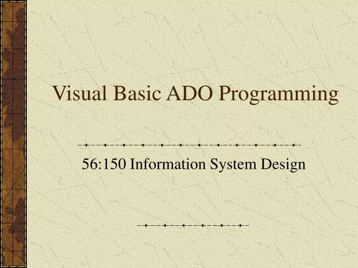 visual basic ado programming