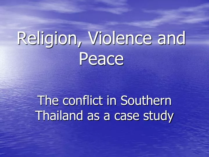 religion violence and peace