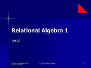 Relational Algebra 1