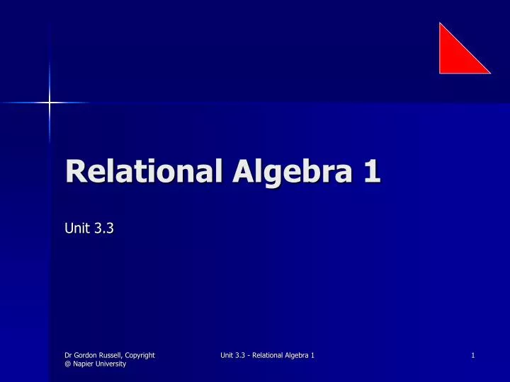 relational algebra 1