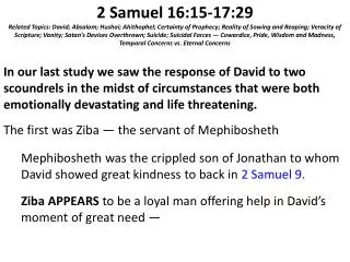 2 Samuel 16:15-17:29