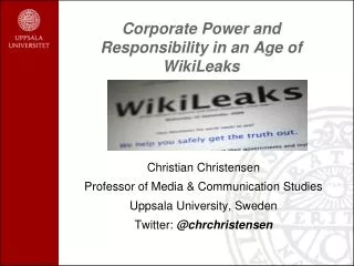 Corporate Power and Responsibility in an Age of WikiLeaks