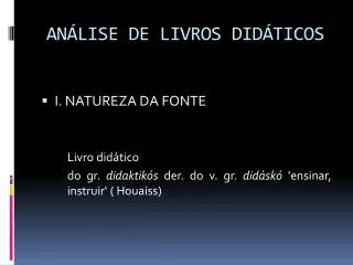 an lise de livros did ticos