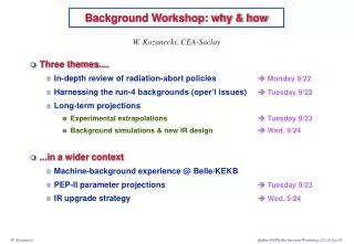 Background Workshop: why &amp; how