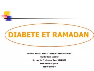 diabete et ramadan