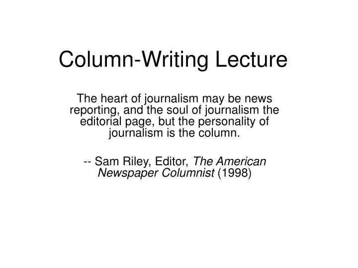 column writing lecture