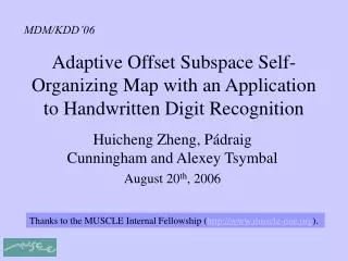 Adaptive Offset Subspace Self-Organizing Map with an Application to Handwritten Digit Recognition
