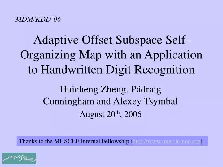 adaptive offset subspace self organizing map with an application to handwritten digit recognition