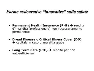 forme assicurative innovative sulla salute