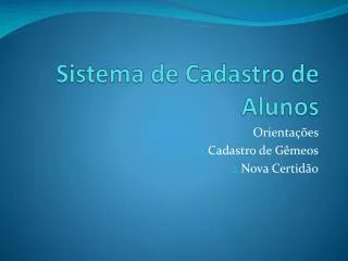 sistema de cadastro de alunos