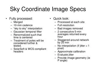 Sky Coordinate Image Specs